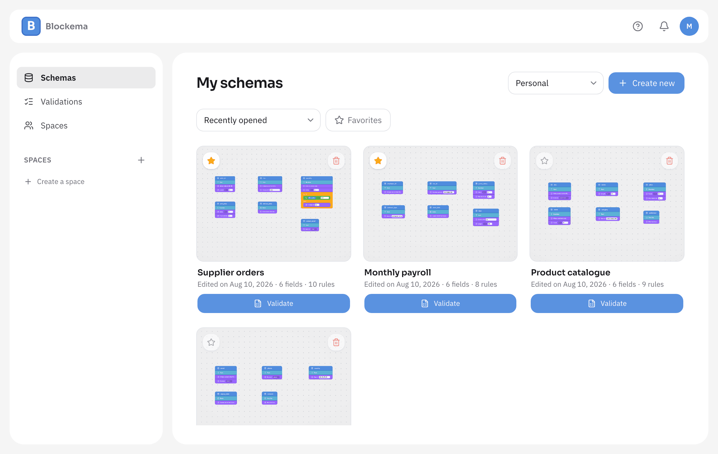 Blockema library with saved rules for orders, payroll, catalogue and customer sign-ups